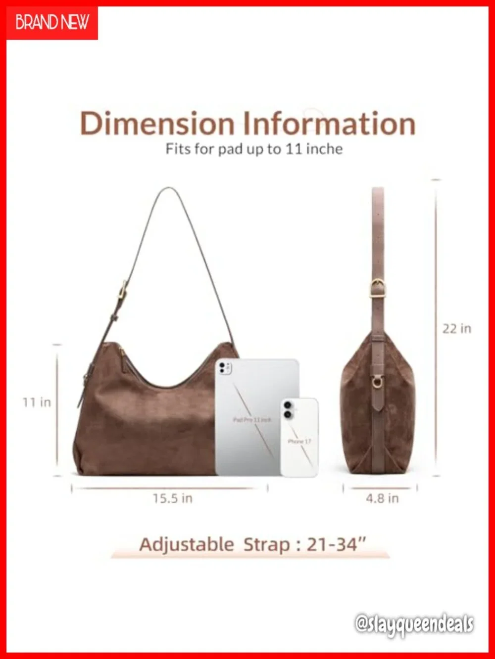 Slouchy Suede Hobo Bag Adjustable Strap